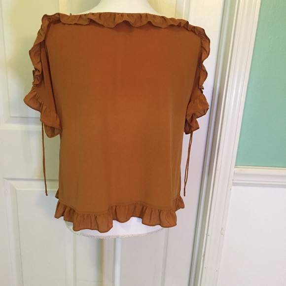 Madewell Silk Ruffle Lace-Up Sleeve Top Small - Picture 11 of 11